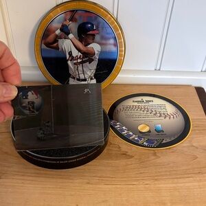 1997 Topps Screen Plays Baseball Collectible Tin with Andruw Jones